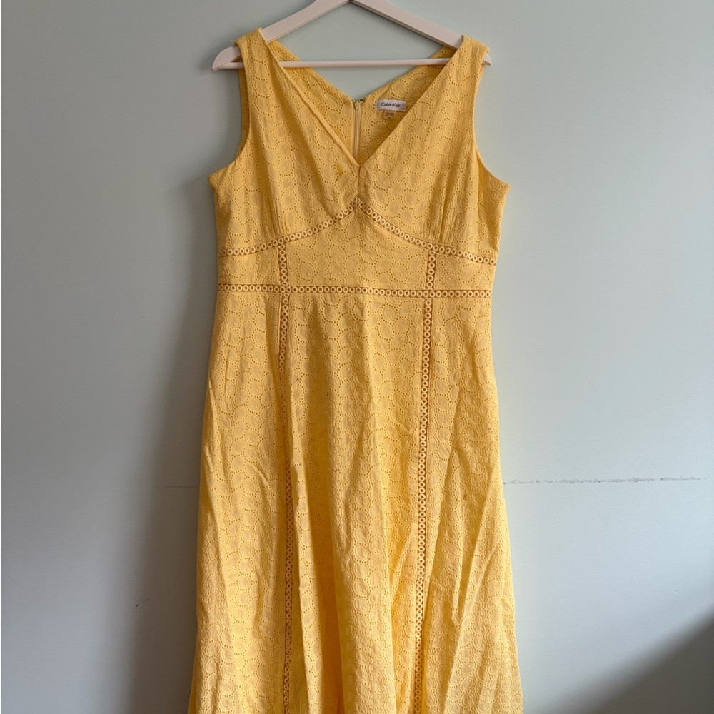Calvin Klein Yellow Midi Dress